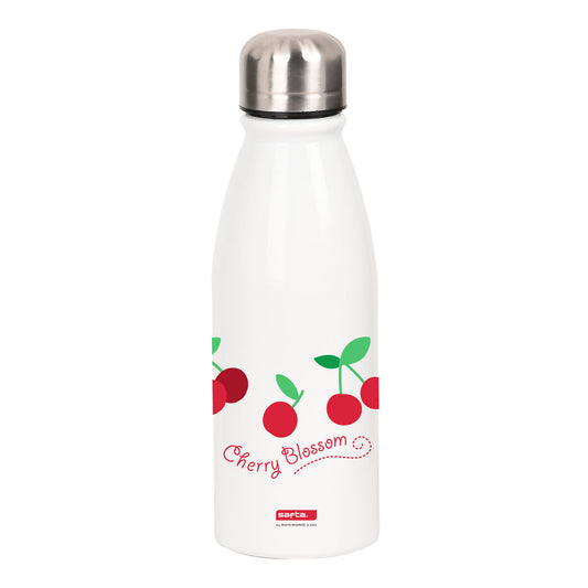Wasserflasche Safta Cherry Rot Weiß Metall (500 ml)